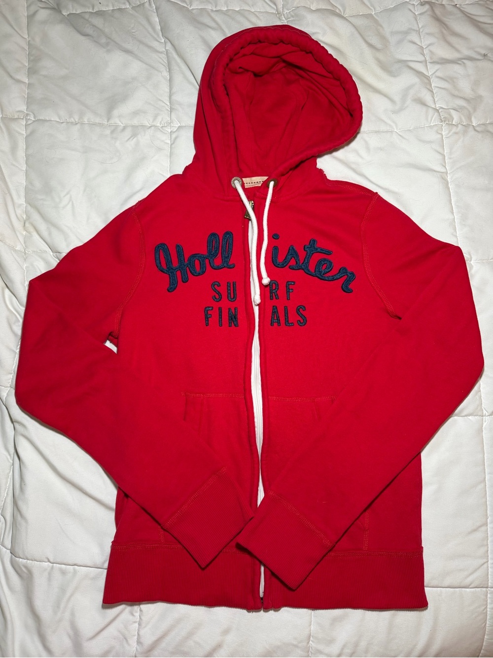 Hollister Bright Red Full-Zip Logo Hoodie
